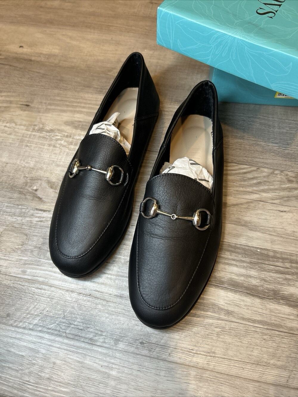 Forever & Always Size (39) Women's Genuine Leather Loafer /silver Buckle $120MSR
